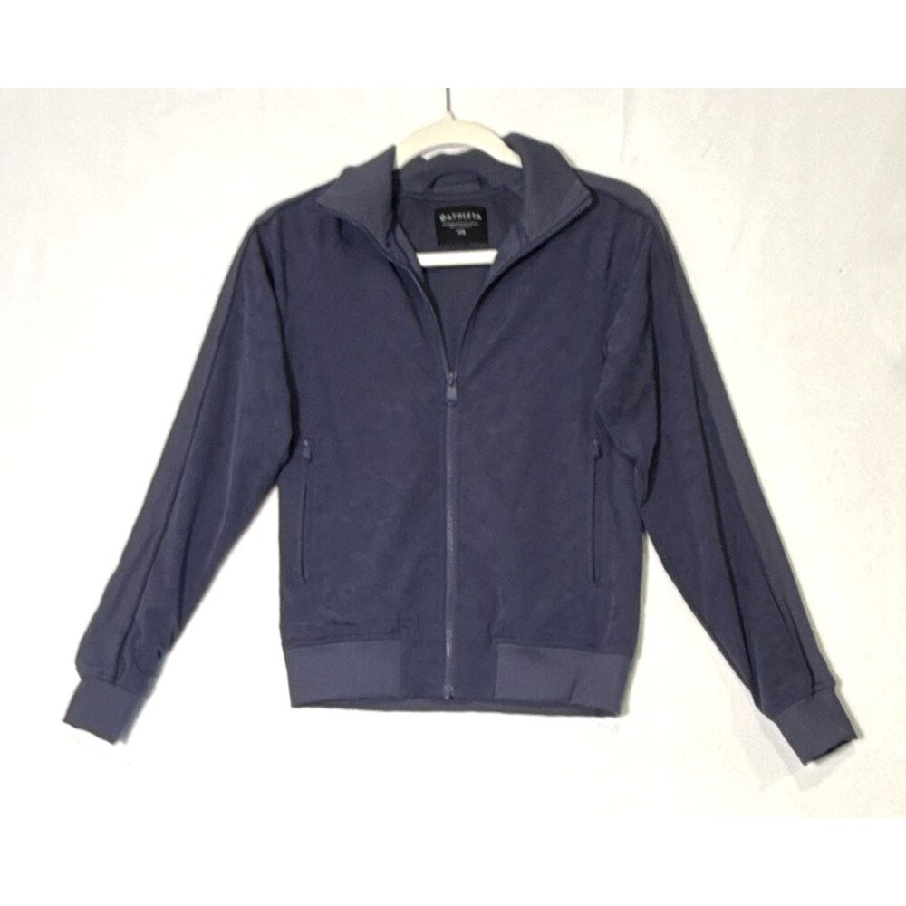 Athleta Women's 2XS Brooklyn Bomber Jacket Medieval Violet Blue Leopard Gorpcore